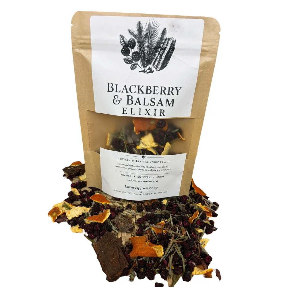 Blackberry Balsam Fir Botanical Syrup Blend: DIY Cocktail Mixer, Woodland Flavor
